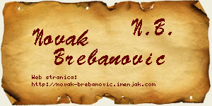 Novak Brebanović vizit kartica